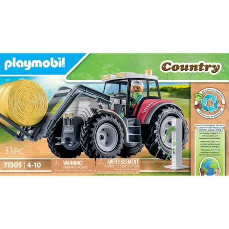 PLAYMOBIL - 71305 - Grand tracteur électrique - Country La vie à la ferme - 31 pièces BLEU 6 - vertbaudet enfant 