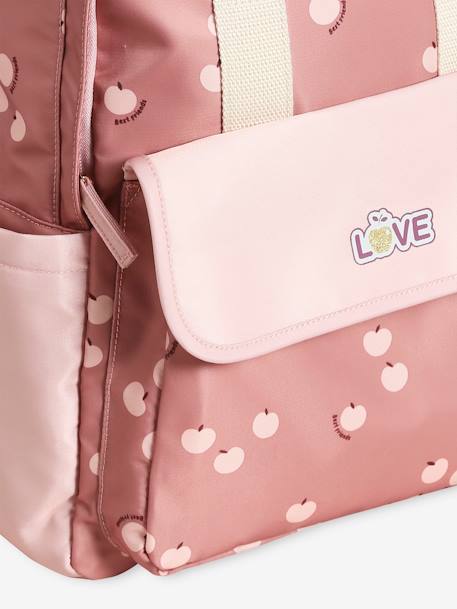 Sac à dos 'pommes love' fille bois de rose 3 - vertbaudet enfant 