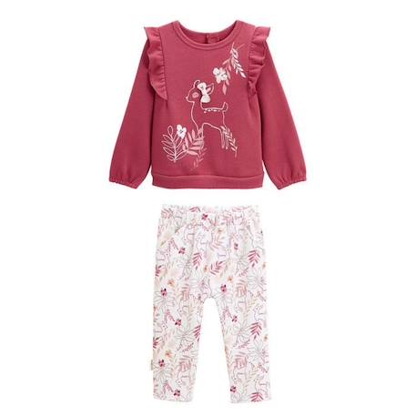 Bébé-Ensemble-Ensemble sweat et pantalon en molleton bébé fille Oma Biche