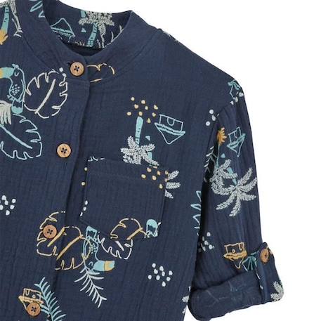 Chemise bébé garçon en gaze de coton Athi BLEU 4 - vertbaudet enfant 