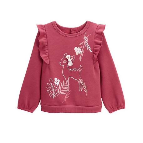 Ensemble sweat et pantalon en molleton bébé fille Oma Biche ROSE 2 - vertbaudet enfant 