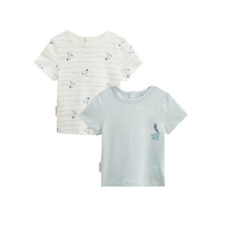 Lot de 2 t-shirts bébé manches courtes Kimi BLANC 1 - vertbaudet enfant 