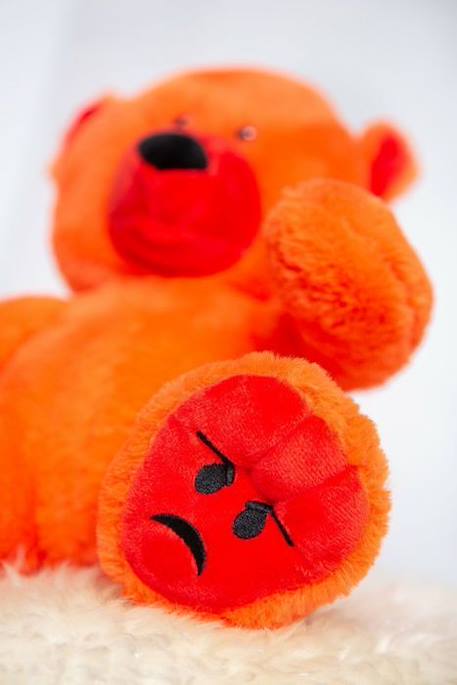 Peluche des émotions Ours Furieux - Grand ORANGE 4 - vertbaudet enfant 