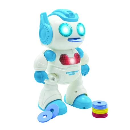 Powerman® Shoot Robot Programmable avec Dance, Musique, démo – Télécommande et disques en mousse inclus. BLANC 4 - vertbaudet enfant 