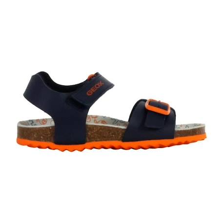 Sandale Cuir Geox Ghita - Navy-Orange sombre JAUNE 2 - vertbaudet enfant 