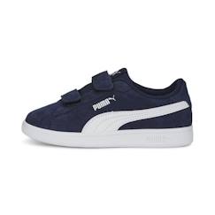 Chaussures-Chaussures garçon 23-38-Baskets, tennis-Basket Cuir Junior Puma Smash - Marine/Blanc