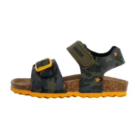 Sandale cuir enfant Geox Chalki - Sage-Ochre jaune JAUNE 1 - vertbaudet enfant 