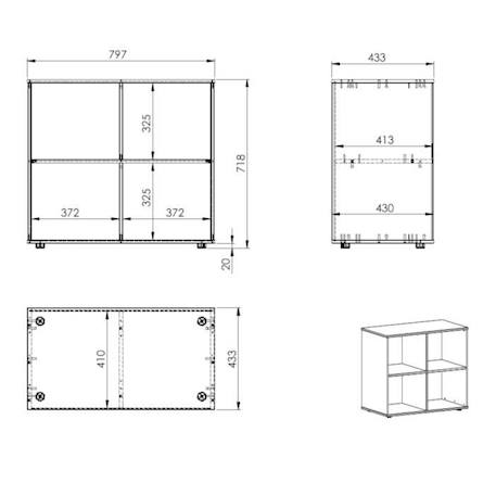 Bloc de rangement blanc Colette BLANC 4 - vertbaudet enfant 