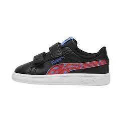 Chaussures-Chaussures fille 23-38-Baskets, tennis-Basket à Scratch Puma Smash - Noir/Rouge/Bleu