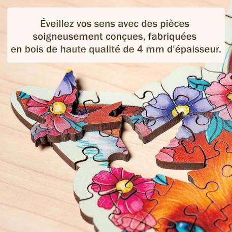 Puzzle en bois Renard coloré 150 pièces robustes et naturelles dont 15 figurines en bois (whimsies), Qualité premium - Pour enfants MARRON 3 - vertbaudet enfant 