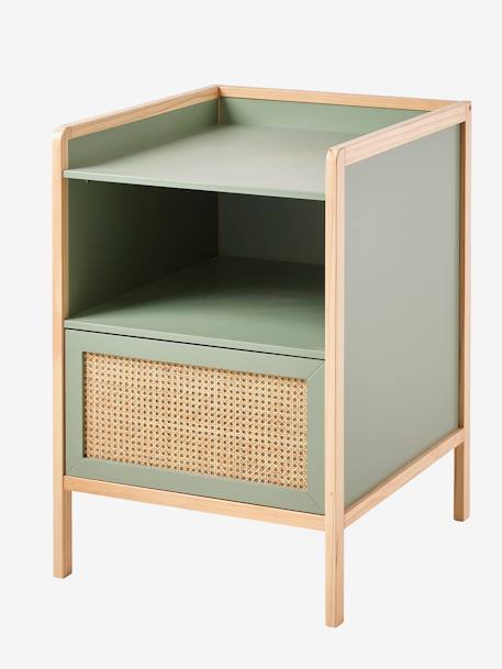 Table à langer bois et cannage vert 2 - vertbaudet enfant 