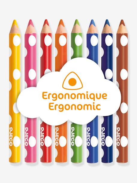 8 crayons de couleurs pour les petits - DJECO multicolore 3 - vertbaudet enfant 