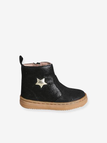 Bottines zippées cuir bébé noir 2 - vertbaudet enfant 