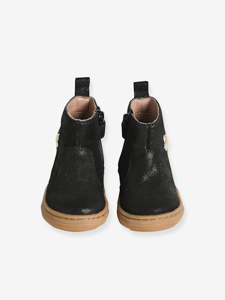 Bottines zippées cuir bébé noir 4 - vertbaudet enfant 