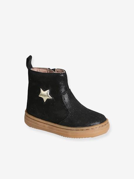 Bottines zippées cuir bébé noir 1 - vertbaudet enfant 