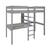 Lit mezzanine avec bureau et chauffeuse en pin gris 90x200 Basile GRIS 4 - vertbaudet enfant 