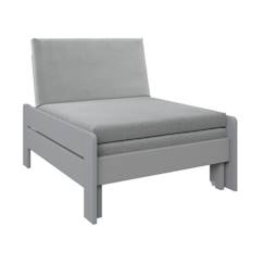 Chambre et rangement-Fauteuil convertible en lit avec coussins en pin gris 75x190 Basile