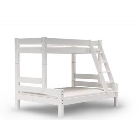 Lit superposé et matelas en pin blanc 90-140x200 Lilja BLANC 2 - vertbaudet enfant 