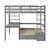 Lit mezzanine avec bureau et chauffeuse en pin gris 90x200 Arthur GRIS 4 - vertbaudet enfant 