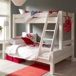 Chambre et rangement-Chambre-Lit bébé, lit enfant-Lit enfant-Lit superposé et matelas en pin blanc 90-140x200 Lilja