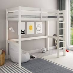 Chambre et rangement-Chambre-Lit bébé, lit enfant-Lit combiné, surélevé, superposé-Lit mezzanine en pin blanc 90x200 Arthur