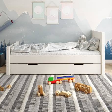 Lit enfant en pin blanc 90x200 Achille BLANC 2 - vertbaudet enfant 