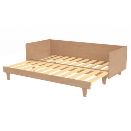 Lit extensible en hêtre naturel 80-160x200 Ayden BEIGE 4 - vertbaudet enfant 