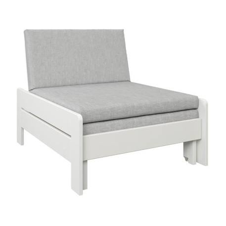 Fauteuil convertible en lit avec coussins en pin blanc 75x190 Basile BLANC 1 - vertbaudet enfant 