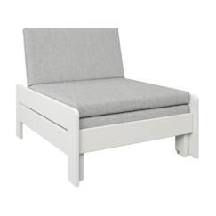 Chambre et rangement-Fauteuil convertible en lit avec coussins en pin blanc 75x190 Basile