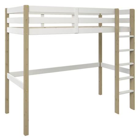 Lit mezzanine en pin blanc et bois 90x200 Arthur BLANC 3 - vertbaudet enfant 