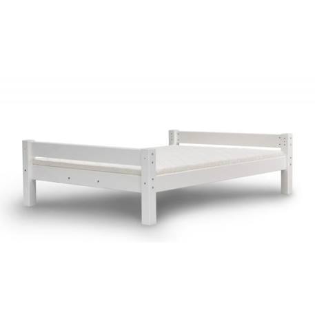 Lit mezzanine barrières hautes en pin blanc 120x200 Lilja BLANC 2 - vertbaudet enfant 