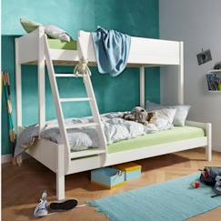 Chambre et rangement-Chambre-Lit bébé, lit enfant-Lit enfant-Lit superposé et matelas en pin blanc 90-140x200 Leopold