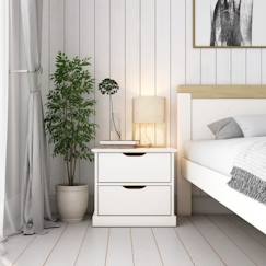 Chambre et rangement-Chambre-Table de chevet-Chevet effet bois blanc Leopold