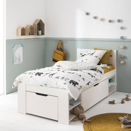 Lit multi-rangements en pin blanc 90x200 Arthur BLANC 2 - vertbaudet enfant 