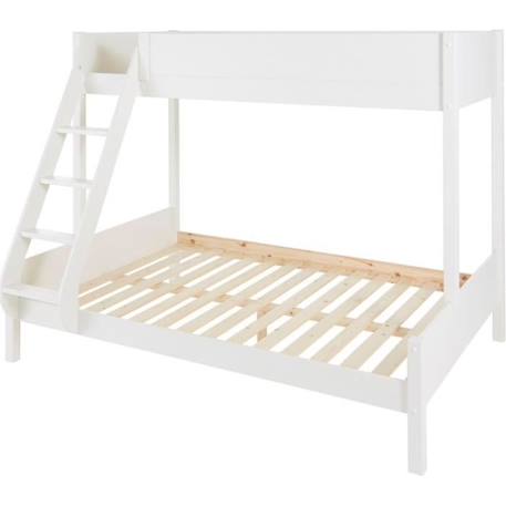 Lit superposé et matelas en pin blanc 90-140x200 Leopold BLANC 4 - vertbaudet enfant 