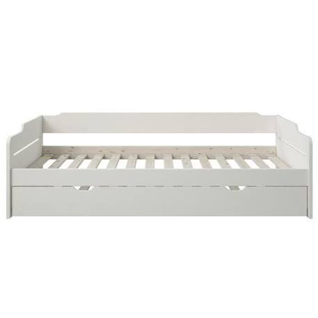 Lit avec lit gigogne et matelas en pin blanc 90x200 Arthur BLANC 4 - vertbaudet enfant 