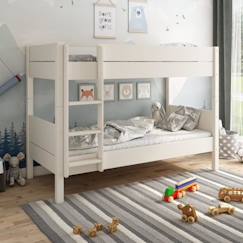 Chambre et rangement-Chambre-Lit bébé, lit enfant-Lit superposé en pin blanc 90x200 H153 Achille