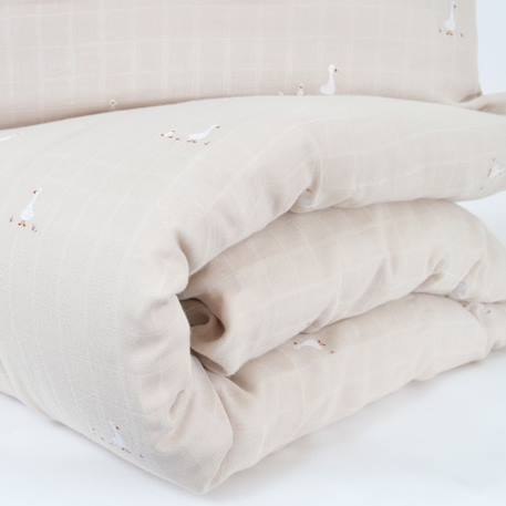 Parure de lit 100x140 cm en gaze de coton bio* Nils BEIGE 2 - vertbaudet enfant 