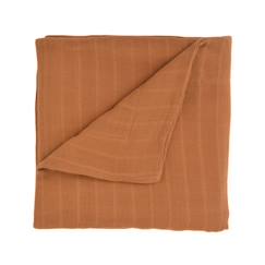 Linge de maison et décoration-Couverture gaze de coton bio* unie caramel