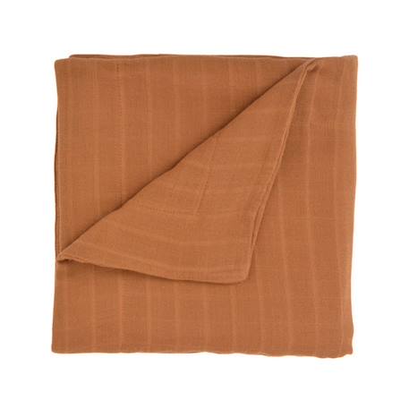 Couverture gaze de coton bio* unie caramel MARRON 1 - vertbaudet enfant 