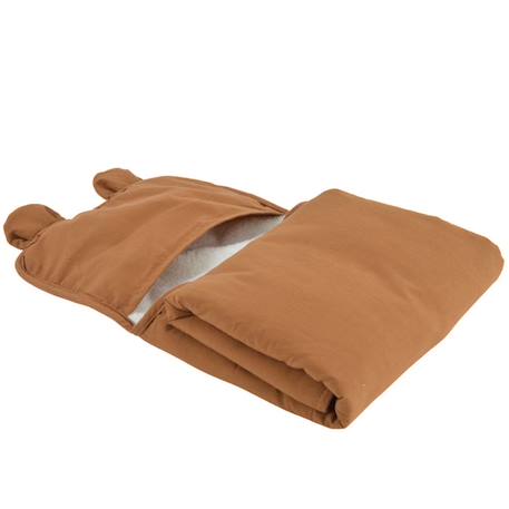 Tapis à langer de voyage en coton bio* Ourson - caramel MARRON 3 - vertbaudet enfant 