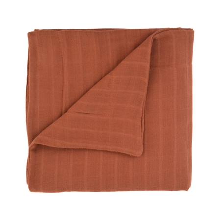 Couverture gaze de coton bio* unie tonka MARRON 1 - vertbaudet enfant 