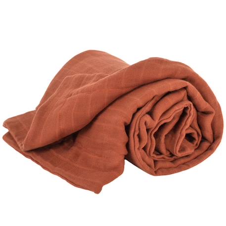 Couverture gaze de coton bio* unie tonka MARRON 2 - vertbaudet enfant 