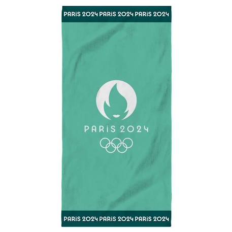 Drap de plage imprimé 100% coton, PARIS 2024 JEUX OLYMPIQUES VAINQUEUR BLEU 1 - vertbaudet enfant 