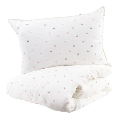 Parure de lit 100x140 cm en gaze de coton bio* Cerise BEIGE 1 - vertbaudet enfant 