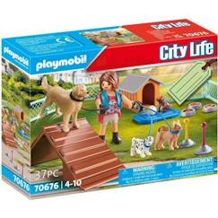 PLAYMOBIL 70676 City life Set Educatrice et chiens, Pour Enfant, dès 4 ans, 37 pièces  - vertbaudet enfant