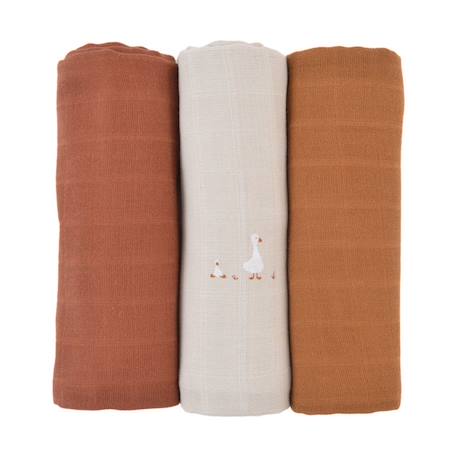 Lot de 3 langes en coton bio* Nils MARRON 1 - vertbaudet enfant 