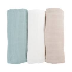 Lot de 3 langes en coton bio* Antilles  - vertbaudet enfant