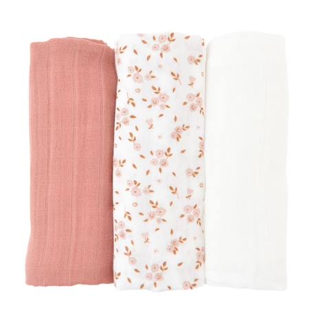 Lot de 3 langes en coton bio* Thaïs ROSE 1 - vertbaudet enfant 