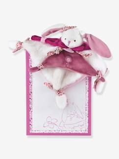 Doudou carré 27 cm lapin cerise - DOUDOU ET COMPAGNIE  - vertbaudet enfant